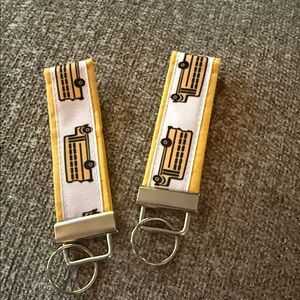 Yellow and White Keychain Set
